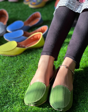 Green casual loafers